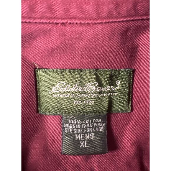 Eddie Bauer Men's Outdoor Outfitter Double Pocket L/S Shirt, Burgundy, Size: XL - Picture 5 of 8